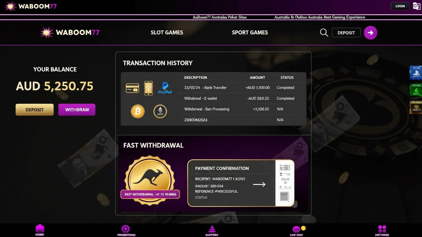 Payment methods and AUD wallet screen